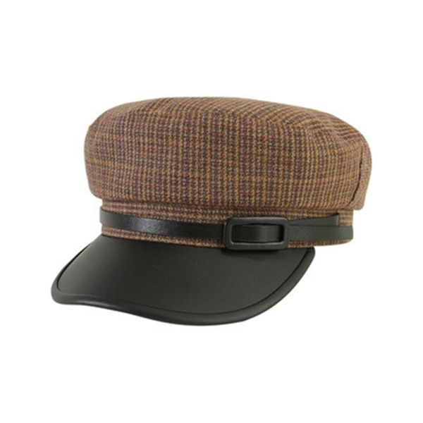 

new octagonal hat autumn and winter england retro navy hat beret newsboy, Blue;gray