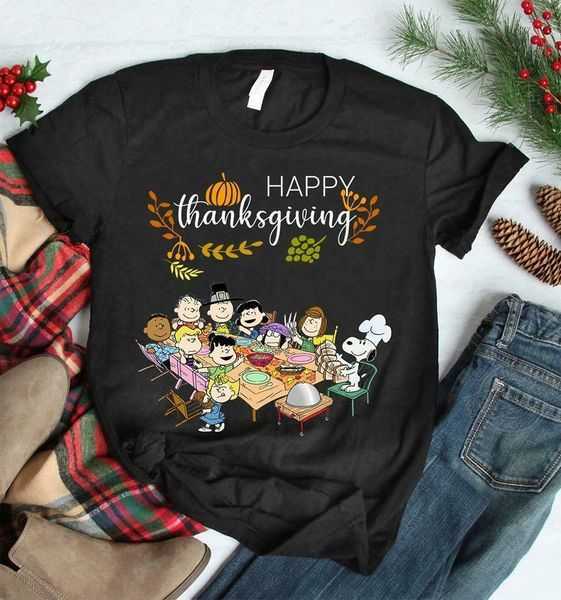 

happy thanksgiving the peanuts gang t shirt funny vintage gift men women