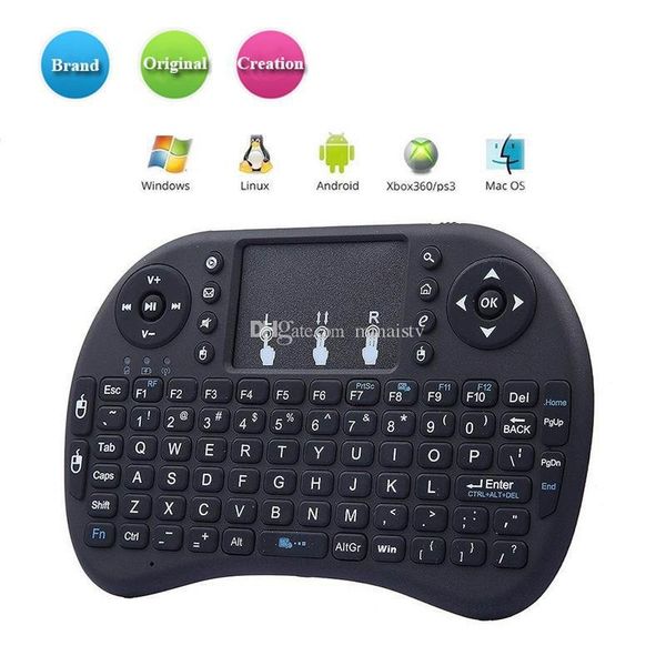 

wireless mini keyboard mouse combo rii i8 fly air mouse multi-media remote control touchpad dpi for tv box tablet with retail package