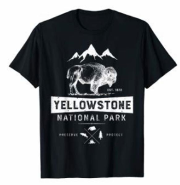 

yellowstone national park t shirt us bison buffalo vintage retro tee shirt