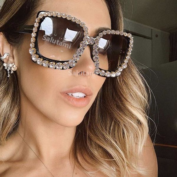 

sunglasses full crystal frame shiny for women clear pink rhinestones party sun glasses female elegant cool shades, White;black