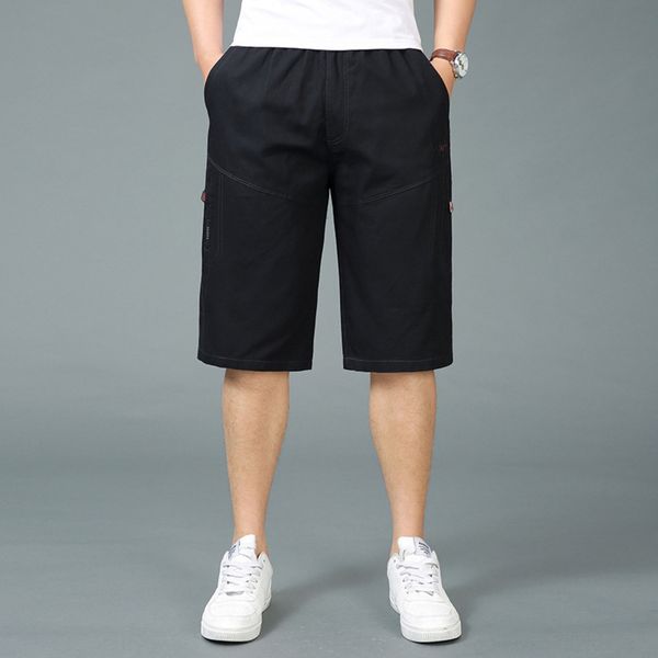 

middle-aged men's shorts summer loose shorts casual middle-aged men's clothing capri pants cotton trendy casual pants rgqtn, Blue