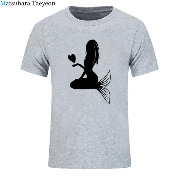 

matsuhara taeyeon men brand short sleeve round collar printing personalized mermaid men's wear a man harajuku t - shirt