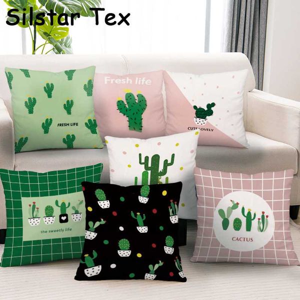 

silstar tex exquisite cactus cushion covers 45x45 cm succulent potted pillowcase fall decorations for home