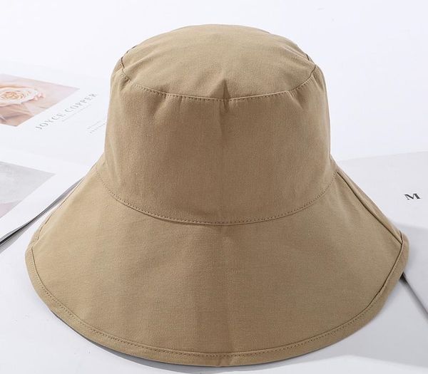 

лето женщины hat плоский белье bucket hat для женщин путешествия вс японский складная сплошной цвет женский простой fisherman cap, Blue;gray