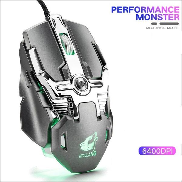 

6400dpi professional computer gaming mouse dpi adjustable rgb backlight 8 buttons wired mechanical pc e-sport mouse for laptop