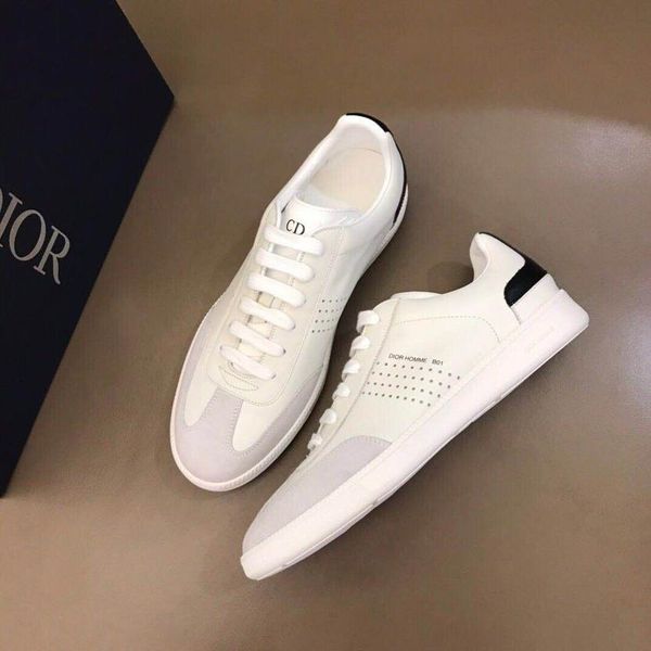 

luxury design sneakers mens or womens leather flat casual shoes scarpe lady with box 8 a 7, Black