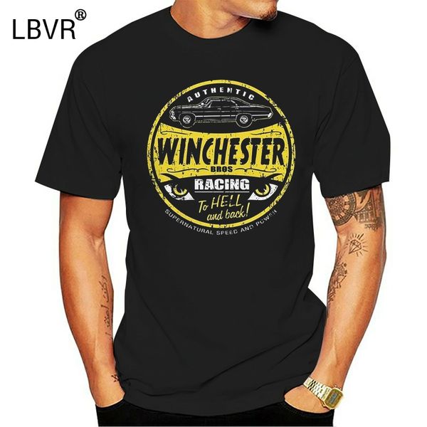 

winchester bros supernatural racing funny black t-shirt sam winchester s-3xl for youth middle-age the old tee shirt