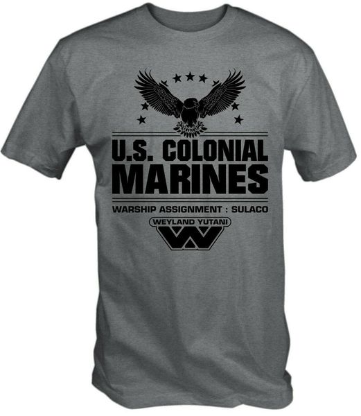 

u.s colonial marines warship sulaco movie alien aliens sci fi retro 2019 new fashion brand male men design t-shirt
