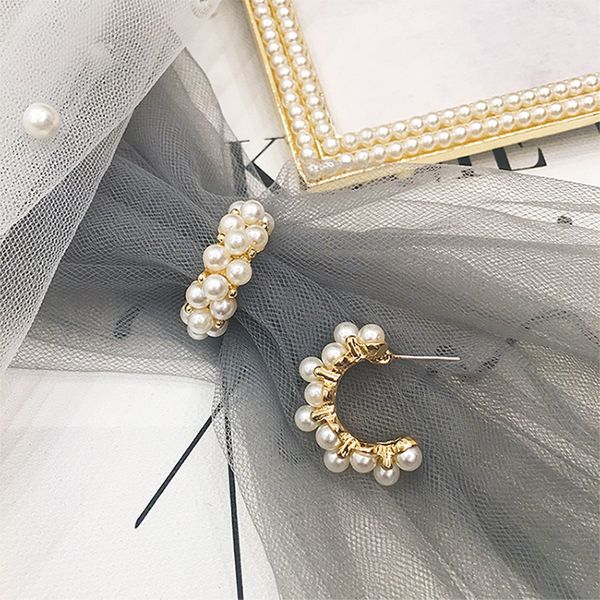 

ear stud 2020 new fashion korean geometric c- shaped cool temperament simple fashion ear rings, Golden;silver