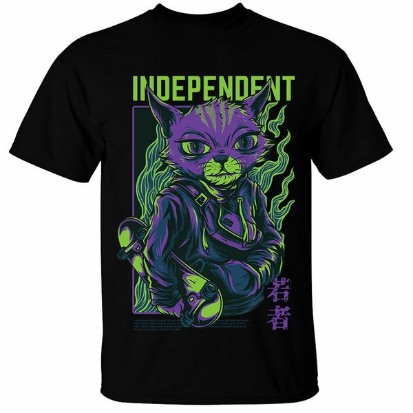 

independant t shirt men women cat skater skate boarding street grunge tee shirt