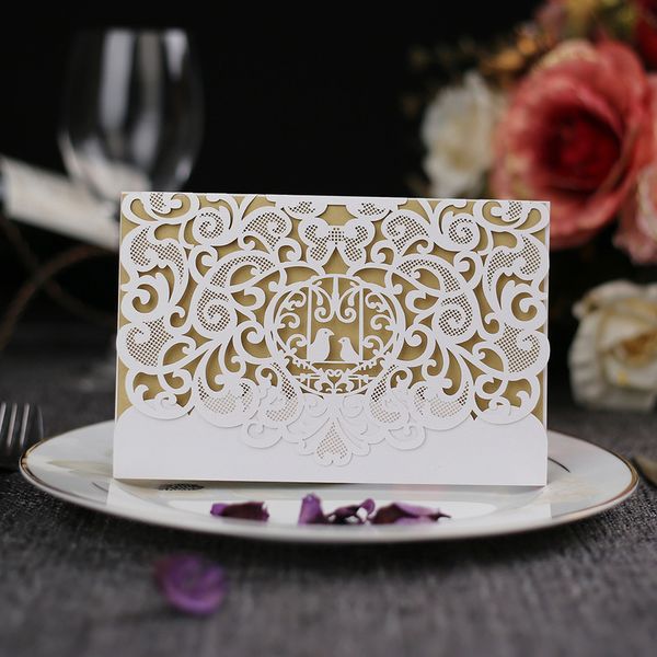 

greeting cards elegant laser cut wedding invitation card customize business paper postcards printing