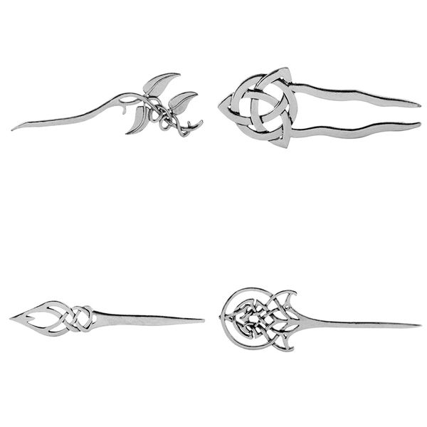 

vintage viking norse large celtics knots hairpins leaf hair clips nordic mythology hair clips stick accessories for women, Golden;silver
