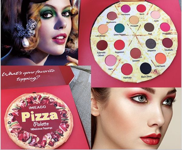 

wholesale make-up style imeago pizza 18 color eye shadow matte pearl eye shadow plate popular cosmetics plate wholesale