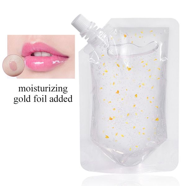 

lip gloss color change with gold foil moisturizing base gel wholesale lipgloss versagel lips makeup diy material 100ml