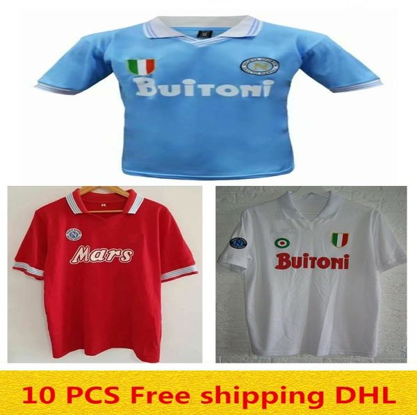 

retro napoli home soccer jersey classic shirts 1986 1987 1988 1989 naples away red maradona retro blue football shirt, Black;yellow