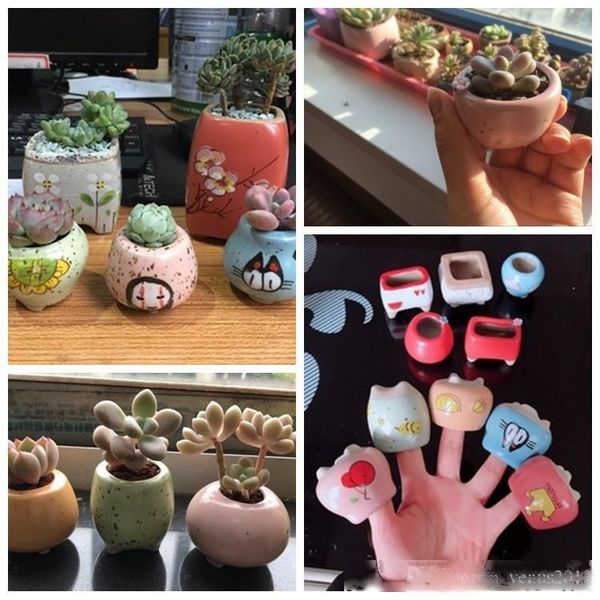 

creative mini pots ceramic planter cute flower pots mini finger succulents planters for home office decoration