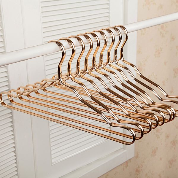 

hangers & racks 5 pcs thicker aluminum alloy drying home seamless hanger anti-slip clothing anti-rust windproof clothes rack