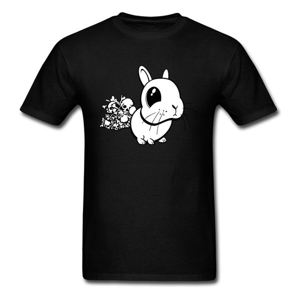 

bunny killer t shirt kawaii rabbit print t-shirt men's black clothes easter day gift skulls halloween tees hip hop tshirt