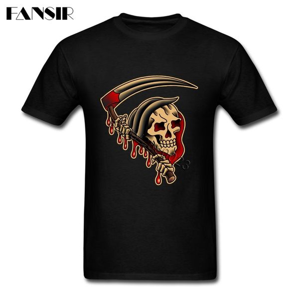 

american traditional grim reaper short sleeved t-shirts new design tees shirt crew neck men t shirt