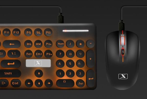 

round keys backlight keyboard and mouse combo set wireless cute retro round key caps - 77-key compact keyboard