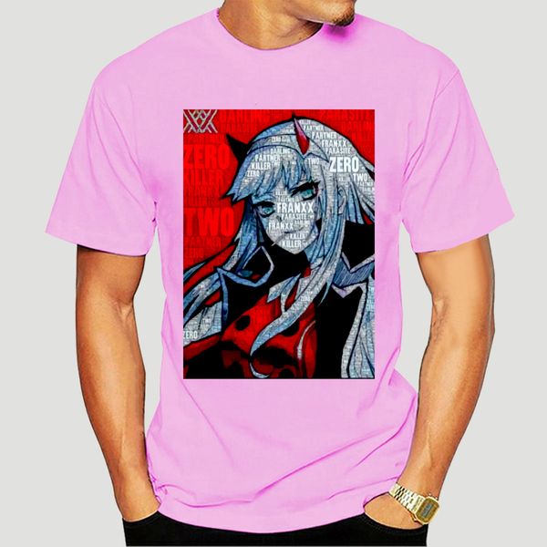 

zero two 100% cotton t-shirts darling in the franxx men's cotton clothes plus size cool movie clothing-2918d