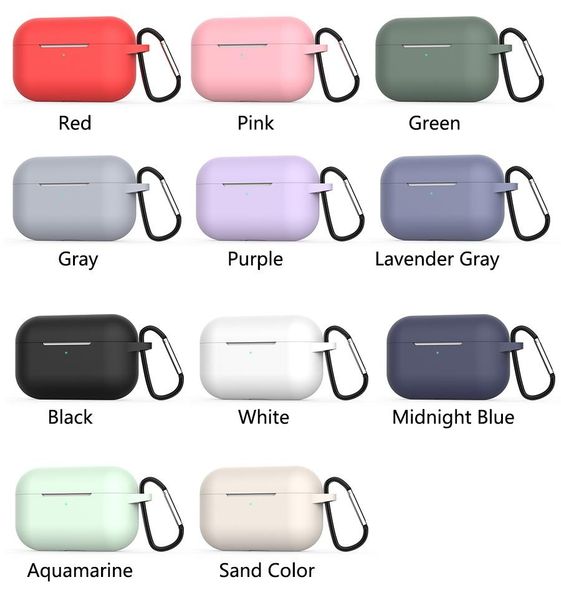 

case for airpods pro 2019 soft tpu silicone wireless bluetooth headphones protective cover for air pods pro case with hook