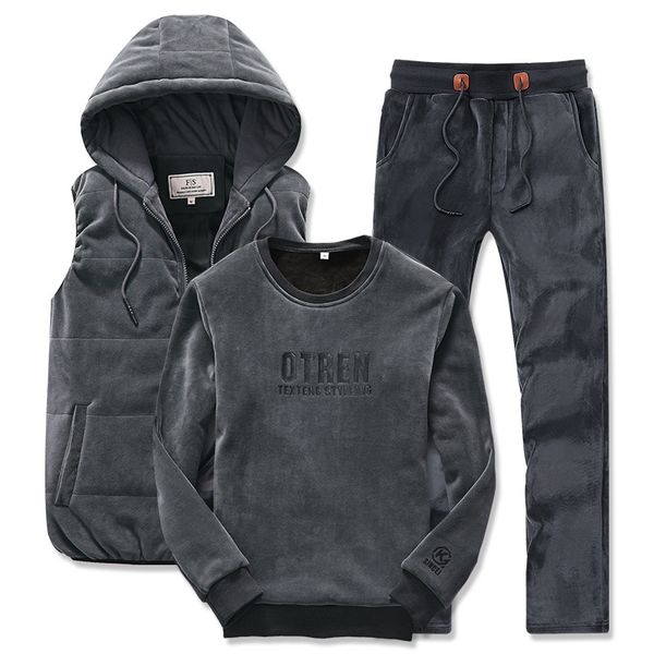 

men's sportswear autumn and winter men's sportswear fashion zipper suit jacket + pants casual sports red, gray, black men's j