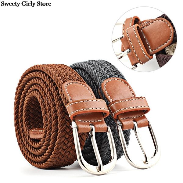 

vintage braided waist belts women men buckle belt waistband adjustable fashion jeans pants belts strap bands, Black;brown