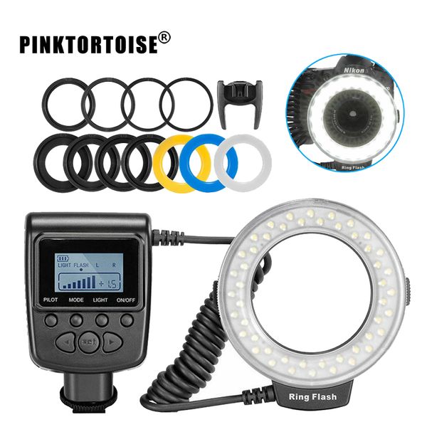 

pinktortoise macro led ring flash light rf550d for dslr camera