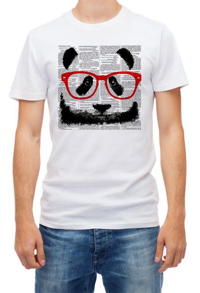 

panda larousse очки смешные короткие рукава белые мужские верхнего качества тенниски тройника tshirt tee shirt