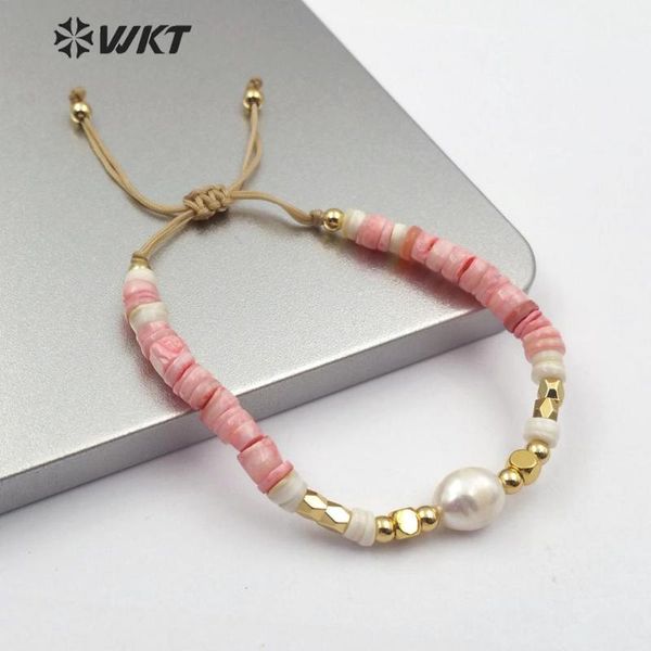 

wt-b496 new natural pearl themed cord beads bracelet multi color gold electroplated pearl bracelet women charm handmade jewelry, Black