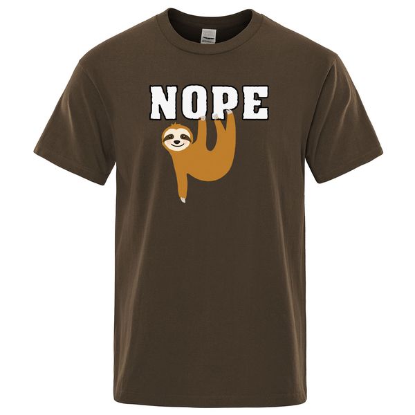 

t-shirt for men summer cotton short sleeve nope folivora t shirt casual cartoon lazy sloth tee shirt harajuku kawaii mens