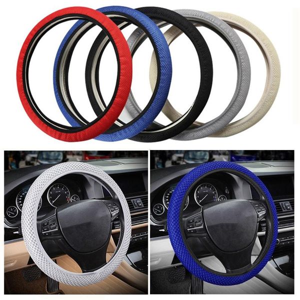 

38 cm four-season automobilesteering wheel cover, summer ice breathable sandwich cloth general steering wheel cover