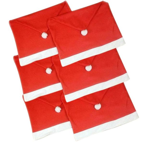 

chair covers santa claus cap cover christmas dinner table red hat back