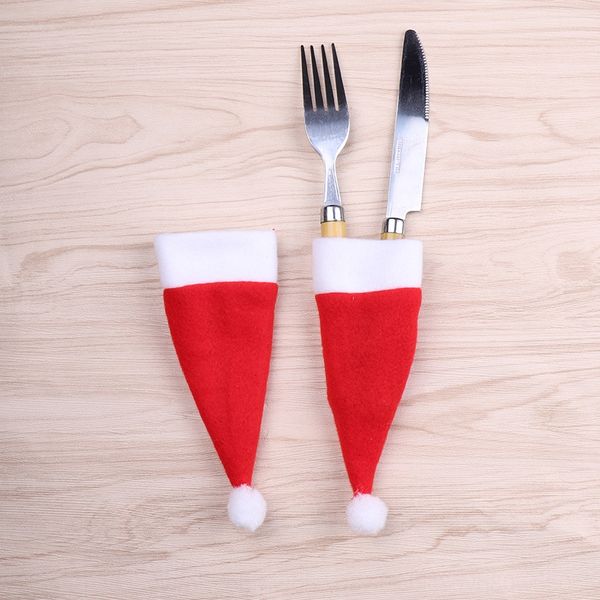 

decorations mini wine bottle flannel small hat christmas hattableware christmas hat hatand fork set tableware set 5i7qk