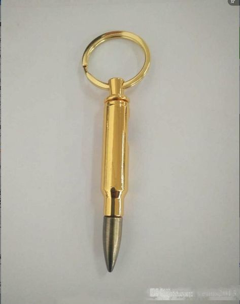 

classic design metal bullet shape beer bottle opener cool key ring gold solid bullet bottle opener