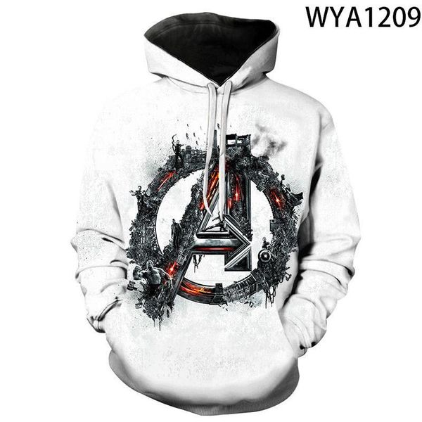 

2020the avengers endgame men and women hoodies cool marvel super hero 3d print superhero iron man captain america thor hulk, Black