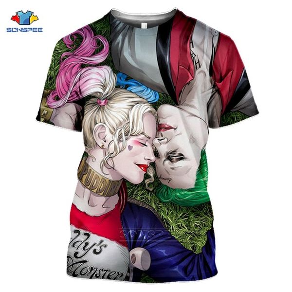 

harley quinn cosplay joker costume men homme h49 3d print shirts humor kawaii hippie men clothing