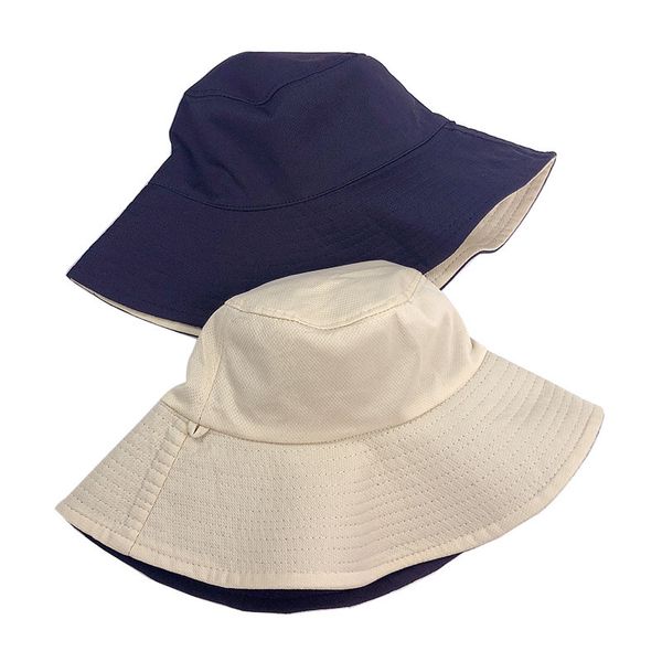 

beanie/skull caps double-sided solid color fisherman hat female korean big brim bucket korean-style casual sun-shading summer, Blue;gray
