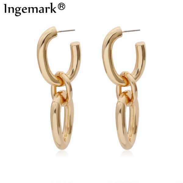 

ingemark урожай классических геометрических женщин серьга падение панк цвет золото подвеска металл висячей мотаться серьги современных ювели, Silver