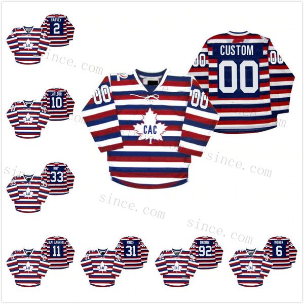 

montreal canadien centennial 100th anniversary celebration red jersey shea weber brendan gallagher domi patrick roy tomas tatar drouin s-6xl, Black;red
