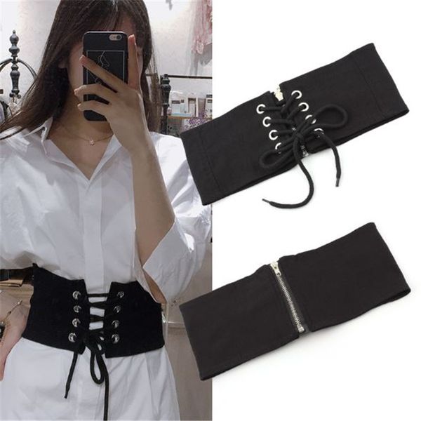 

women belt summer slim waist dress shirt belt lace up fashion wide decorative luxury belts for women, Black;brown