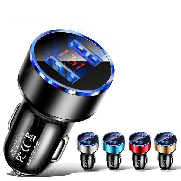 

dual usb car charger with led display 3.1a universal mobile phone car-charger for iphone xiaomi samsung huawei phone tablet