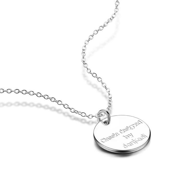 

chains solid 925 sterling silver round pendant necklace link chain padlock women aesthetic brand classic woman jewelry