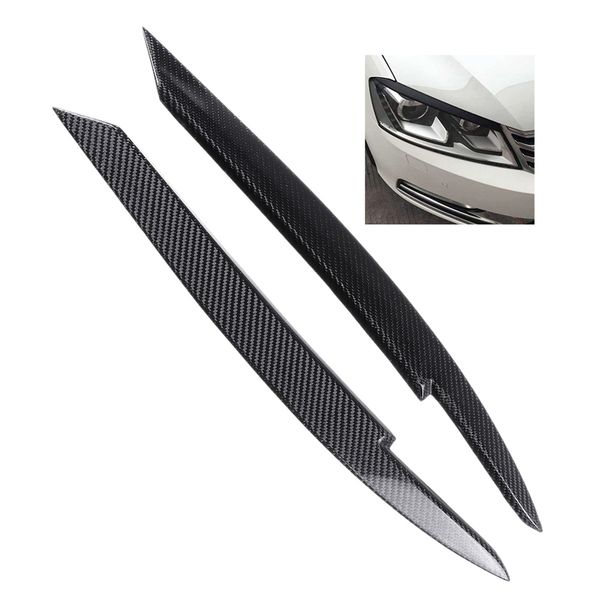 

for b7 2010-2020 car headlight eyelids eyebrows abs headlight lamp sticker cover trim accessories - carbon fiber