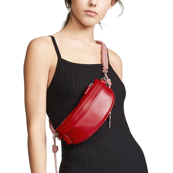 

women's belt bag pu leather rope knot fanny pack bananka fashion bum bag for the belt women catwalk belly band waist