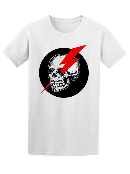 

skull with red thunder men's tee -image by teenage pop tee shirt