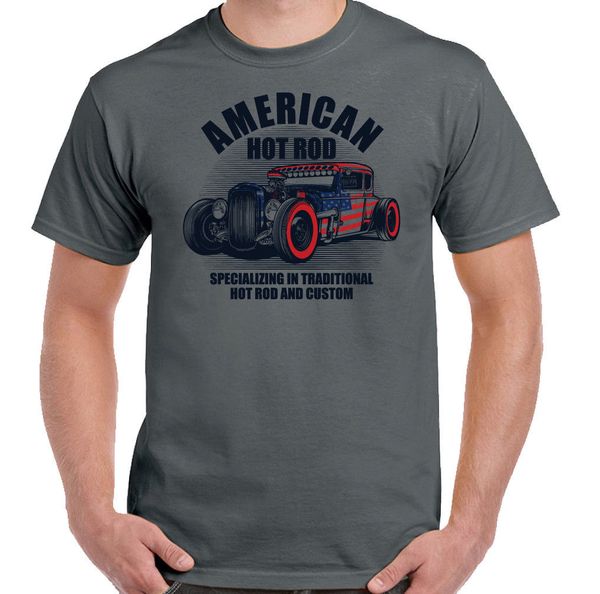

new fashion mens short sleeve tshirt cotton americain rod t-shirt hommes classique usa gaz voiture personnalisee t shirt