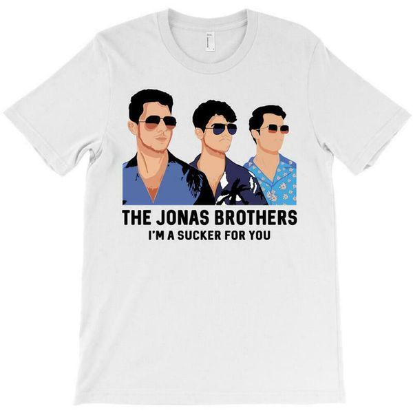 

jonas brothers summer vibe illustration i'm a sucker for you white t - shirt present casual tee shirt